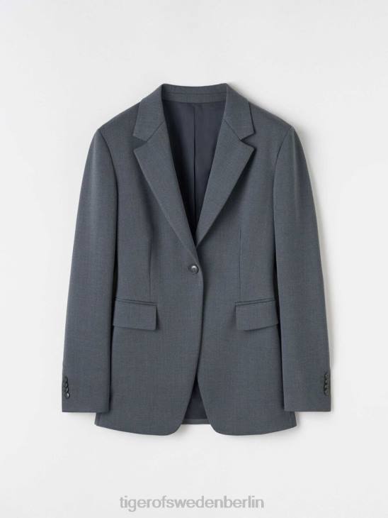 Kleidung Tiger of Sweden Narina-Blazer m03-med grau mel Frauen 68FR232