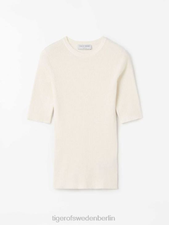 Kleidung Tiger of Sweden Orvi 2 gestricktes T-Shirt 090-reines Weiß Frauen 68FR240