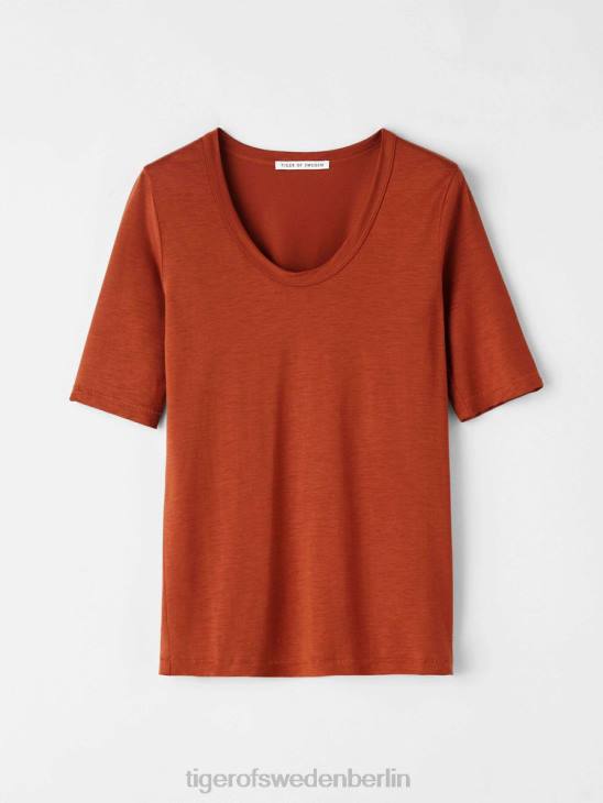 Kleidung Tiger of Sweden Lerna-T-Shirt 84m-Bernsteinbier Frauen 68FR278