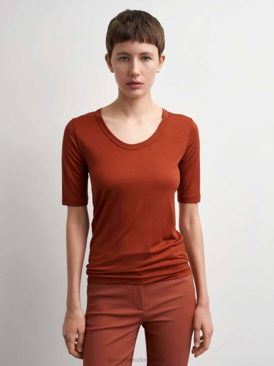 Kleidung Tiger of Sweden Lerna-T-Shirt 84m-Bernsteinbier Frauen 68FR278
