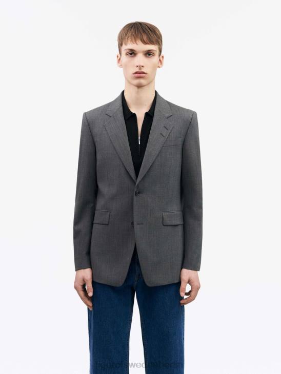 Kleidung Tiger of Sweden Julien-Blazer m03-grau mel Männer 68FR44