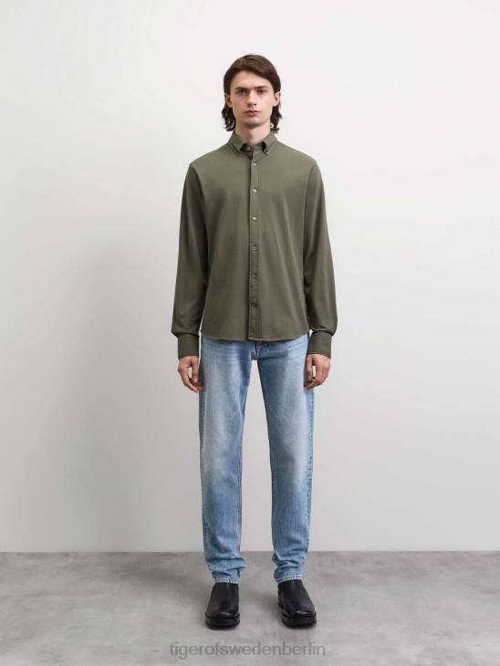 Kleidung Tiger of Sweden Fenald-Shirt 1n-staubiges Grün Männer 68FR69