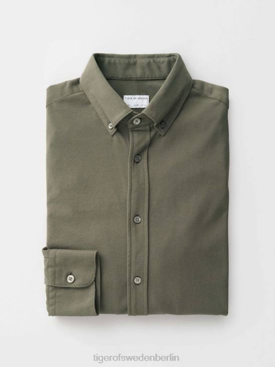 Kleidung Tiger of Sweden Fenald-Shirt 1n-staubiges Grün Männer 68FR69