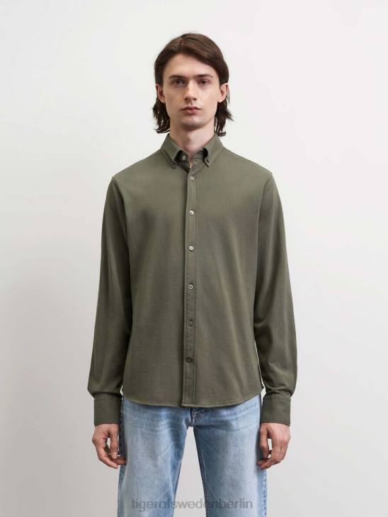 Kleidung Tiger of Sweden Fenald-Shirt 1n-staubiges Grün Männer 68FR69